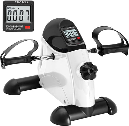 Mini Exercise Bike, AGM Under Desk Bike Pedal Exerciser Foot Cycle Arm & Leg Pedal Exerciser with LCD Screen Displays