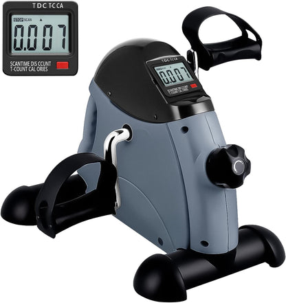 Mini Exercise Bike, AGM Under Desk Bike Pedal Exerciser Foot Cycle Arm & Leg Pedal Exerciser with LCD Screen Displays