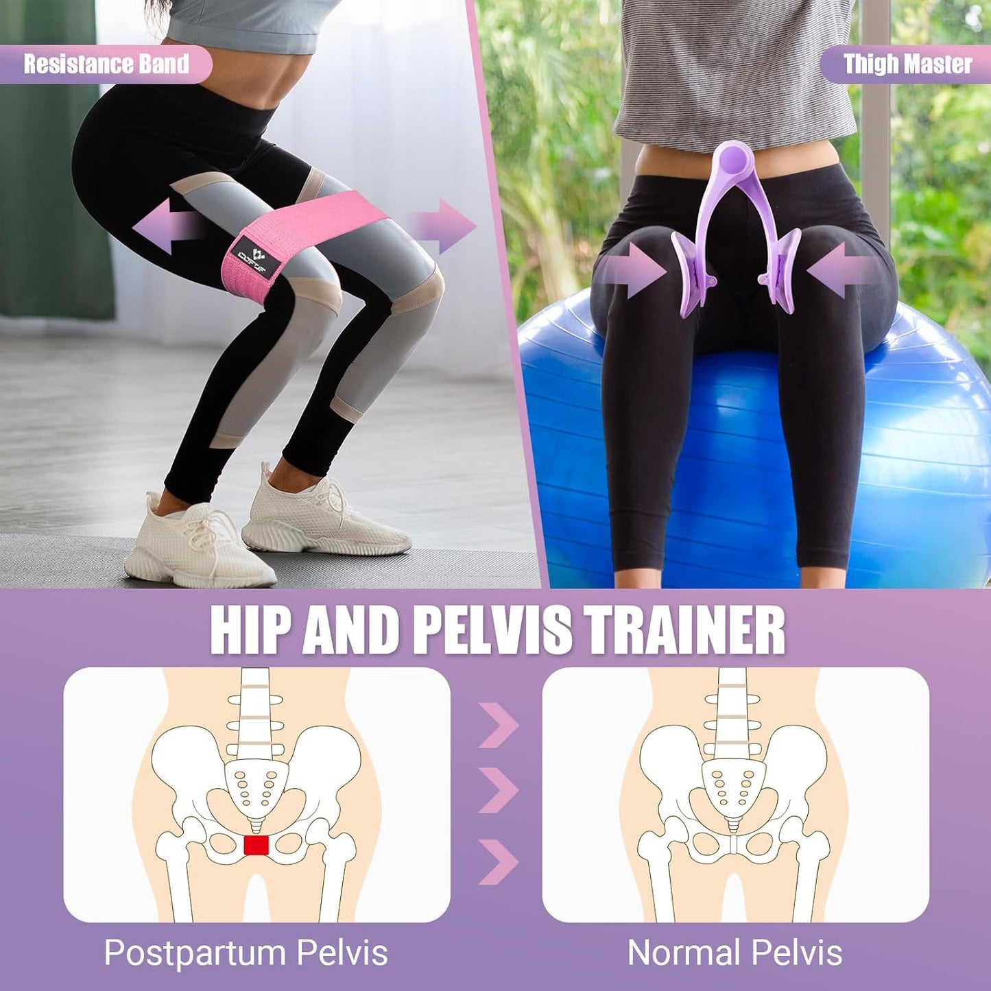 Thigh Master Thigh Exerciser for Women, Enhanced Resistance Hip and Pelvis Trainer, Inner Thigh Exercise Equipment Kegel Exercise Products for Women Home Gym