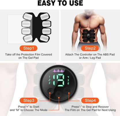 cepignoly Joinpital ABS Stimulator Workout Equipment, Ab Machine USB Rechargeable Gear for Abdomen/Arm/Leg, Strength Training Equipment for Men and Women